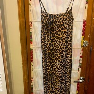 Good American Leopard Print Slip Dress